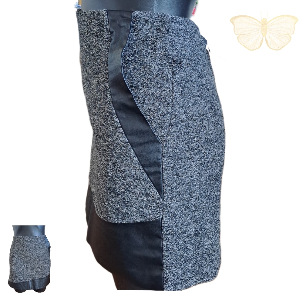 Sportsgirl grey marl wool blend skirt, size 14 - Picture 2 of 7
